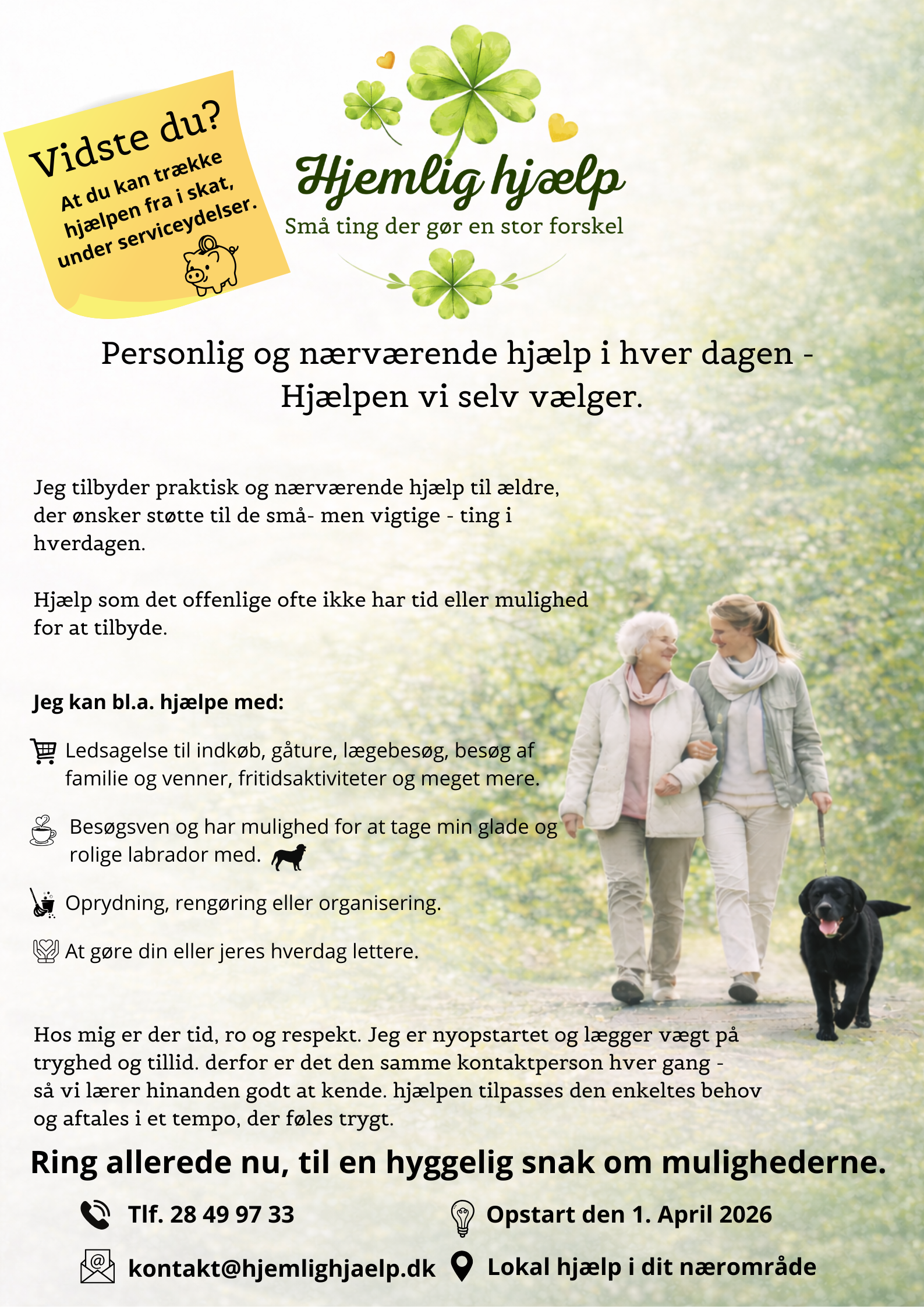Hjemlig hjælp - personlig og nærværende hjælp i hverdagen.